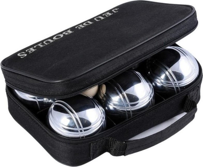Set petanque pa markë 6 boules, metal, çantë me zinxhir, e zezë