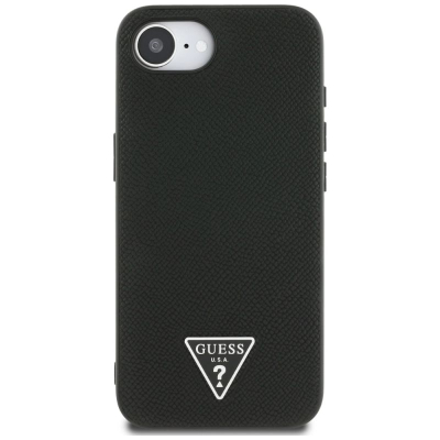 Këllëf telefoni Guess MagSafe për iPhone 16e, eco leather, me magnet, i zi