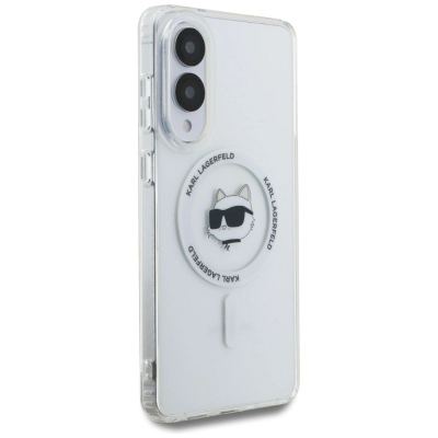 Mbulesë telefoni Karl Lagerfeld Choupette Head për Samsung Galaxy S25 Edge, me MagSafe, e bardhë