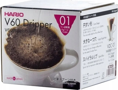 Filtruese kafe Hario Dripper V60-01, qeramike, 0.3L, e kuqe