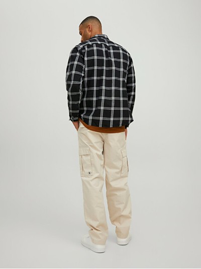 Këmishë JACK&JONES JJEGINGHAM Slim Fit, e zezë