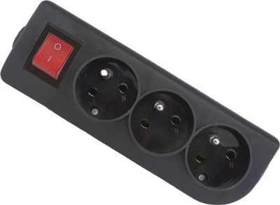 Ndarës zgjatësi Elgotech GN-30W-2, 3 dalje me tokëzim, me çelës, i zi