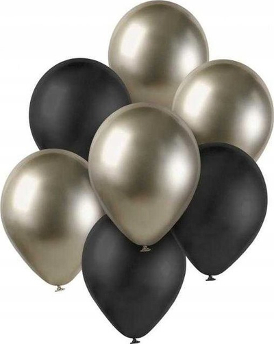 Balona dekorative Godan Beauty&amp;Charm, 30 cm, sete 7 copë, të zeza dhe ari