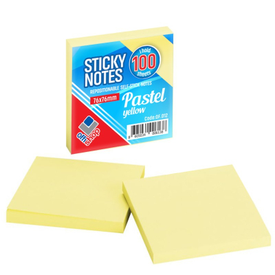 Osh Postit 75X75 100F Verdhe Qelet 1/12 Of012