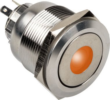 Buton metalik DimasTech Silverline Dot, 25mm, RGB, ngjyrë argjendi