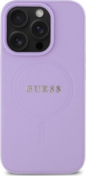 Mbulesë telefoni Guess Saffiano MagSafe, për iPhone 16 Pro 6.3", hardcase, vjollcë e çelët