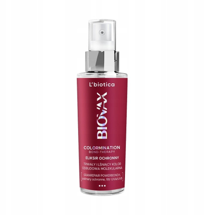 Eliksir mbrojtës L'biotica Biovax Colormination Bond Therapy, për flokë të lyer, 100 ml