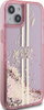 Kuti telefoni Guess Liquid Glitter Gold Stripes për iPhone 15 Plus 14 Plus 6.7", TPU PC, rozë