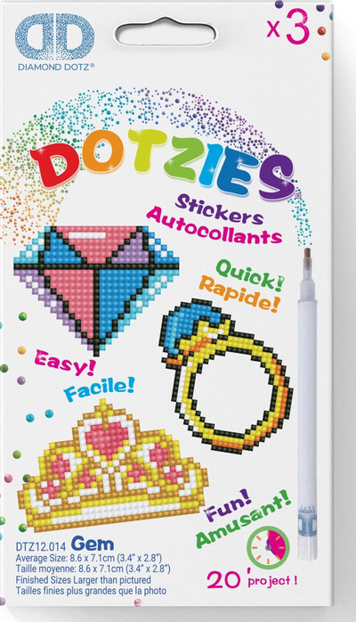 Set ngjitësash Diamond Painting Diamond Dotz DOTZIES DTZ12.014 Gem, 3 copë, shumëngjyrësh
