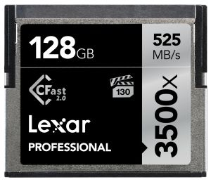Kartë kujtese Lexar Professional 3500X CFast 2.0, 128GB, 525MB/s, e zezë