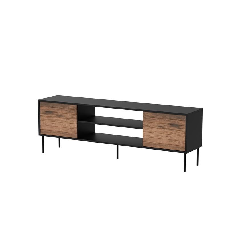 Dollap TV Cama EF Cortina Fellini, 180x40x60 cm, PUSH TO OPEN, i zi arrë