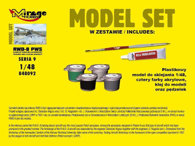 Set model avjoni Mirage RWD-8 PWS, plastik, me boja akril