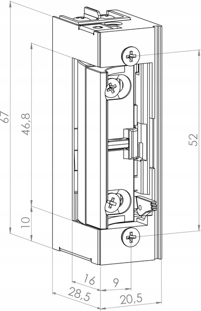 Elektrozatçep SCOT ES-S1224N ES-S1224-M, 12–24V AC DC, me memorie, metalik