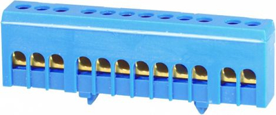 Terminal neutral Simet 870N-12FS, 12 pole, 12x16mm², blu
