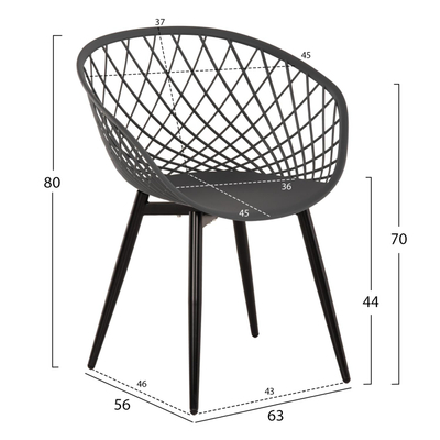 Kolltuk Ariadne 63x56x80Hcm (HM8001.30), gri/ zezë