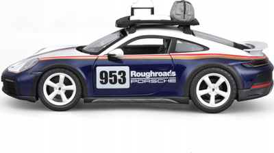 Lodër makinë Bburago Porsche 911 Dakar, shkalla 1:24, metal, bardh e kaltër