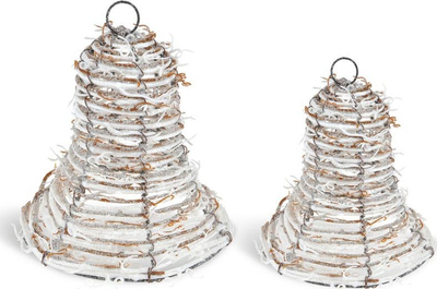 Сет декоративни ellsвона за Божиќ FJ218231NB, 2 парчиња, 15 cm и 20 cm, сребрени
