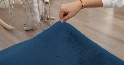 Tapet rrumbullak Strado Round Rug Rabbit, 160x160, Royal Navy blu