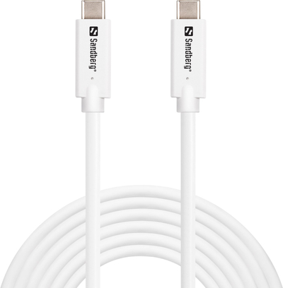 Kabllo USB C në USB C Sandberg USB 3.2 Gen2, 100W, 3m, e bardhë