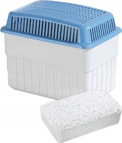 Thithës lagështie Wenko Dehumidifier, për dhoma deri 50 m², enë plastike gri me kapak blu
