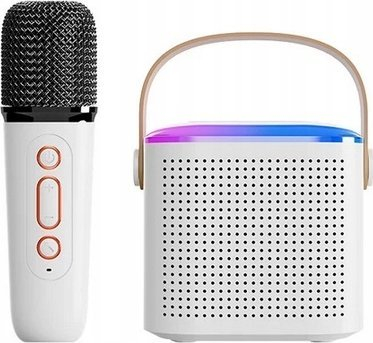 Altoparlant Bluetooth COFI Mini LED, me mikrofon karaoke, RGB, rozë