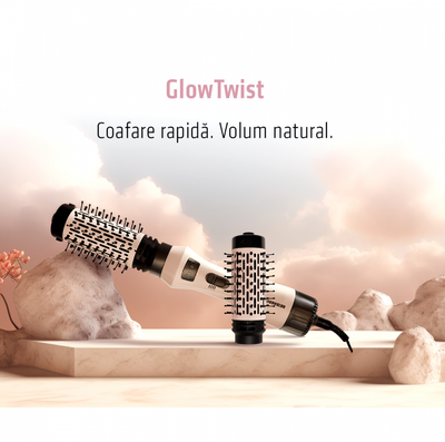 Furçë rrotulluese flokësh Heinner HAB-R12RDC-PNK2, 1200W, veshje qeramike, rozë gri