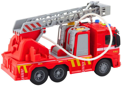 Lodër kamion zjarrfikës Lean Toys, me shkallë, drita dhe tinguj, me ujë