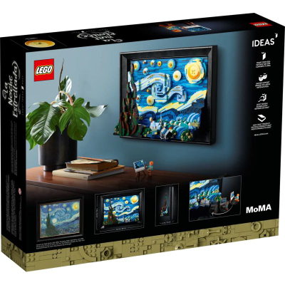 Set LEGO Ideas The Starry Night 21333, 2316 copa, dekor muri, me kornizë të zezë