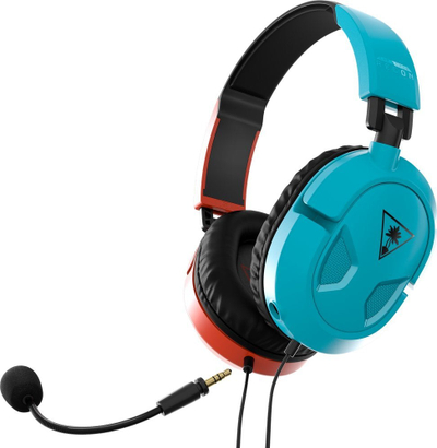 Куфеј gaming Turtle Beach Recon 50, со кабел, прилагодлив микрофон, сино и црвено