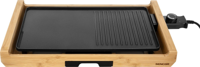 Grill elektrik Sencor SBG 206BK, pllaka të kombinuara, temperaturë e rregullueshme, i zi