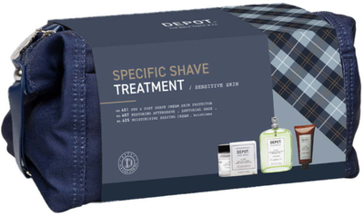 Set për rroje Depot 400 Shave Specifics, krem para dhe pas rrojes 75 ml, locion pas rrojes 100 ml, krem rroje hidratues