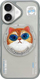 Mbulesë telefoni Nimmy Glasses Cool Cat MagSafe për iPhone 16, gri