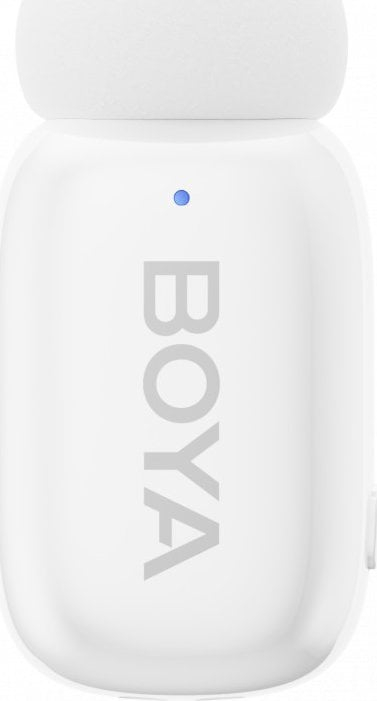 Безжичен микрофон BOYA Mini 13 Ultra, AI намалување на шум, кутија за полнење, бел