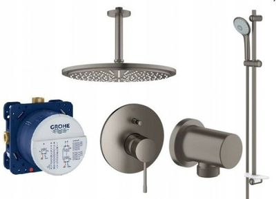 Sistem за туширање GROHE Essence 25287AL0, вградено тело, туш глава 31 cm, мат графит