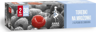 Qese ngrirje Anna Zaradna, 2L, 30 copë me kapëse, transparente