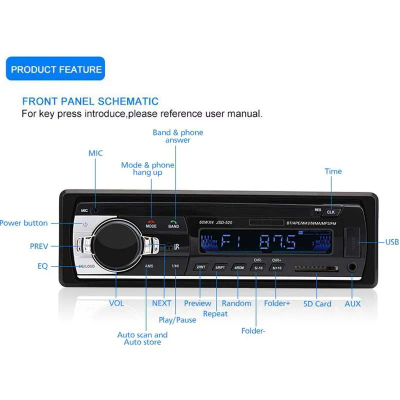 Radio Universal Usb, Aux Dhe Bluetooth 12v