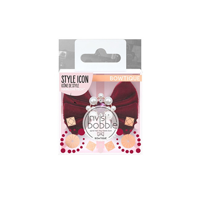 Kapëse flokësh Invisibobble British Royal Take a Bow, e kuqe