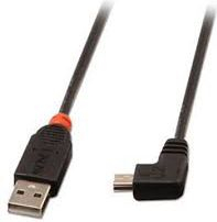 Kabllo Lindy USB A - miniUSB (31970), 0.5m, e zezë