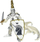 Figurë Papo Weapon Master Unicorn, 10 cm, plastik, e bardhë / e argjendtë