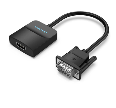 Adapter Vention VGA në HDMI, 1080p, me audio, i zi