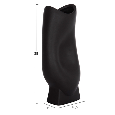Dekor tavoline qeramike Glaze 16,5x11x38Hcm (HM4609.02), zezë