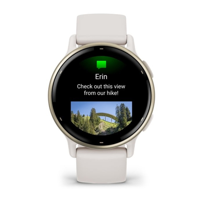 Ora inteligjente Garmin Vivoactive 5 42mm, GPS, AMOLED, krem ari
