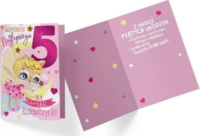 Kartolinë ditlindje Kukartka PR-325, Birthday 5 Girl, për goca