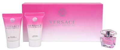 Set Versace Bright Crystal, eau de toilette 5 ml + losion për trup 25 ml + xhel dushi 25 ml