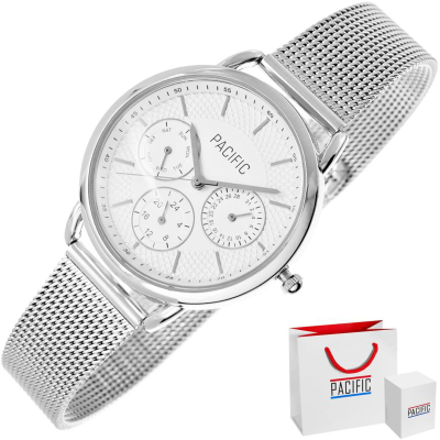 Ora dore Pacific Chronograph X6180-1, kronograf dekorativ, çelik inox, argjendtë