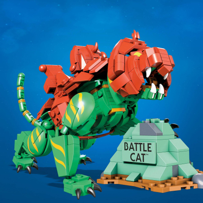 Lodër me tulla MEGA Construx Masters of the Universe Battle Cat, 537 pjesë, 10+, jeshile me të kuqe