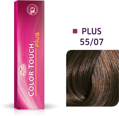 Ngjyrë flokësh Wella Color Touch Plus 55/07, demi-permanente, kafe natyrale intensive