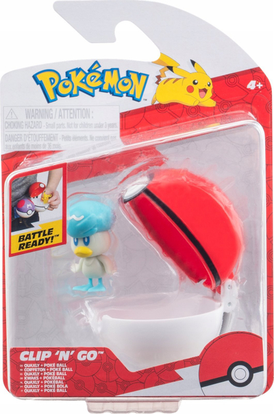 Lodër figurë Pokémon Clip N Go Quaxly, me Poké Ball, 5 cm, shumëngjyrëshe