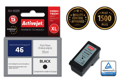 Ngjyrë për printer Activejet AH-46BR (zëvendësim për HP 46 CZ637AA), 35 ml, e zezë