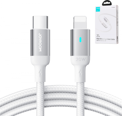 Kabllo karikimi Joyroom A10 Series, USB-C në Lightning, 20W, 2m, e bardhë